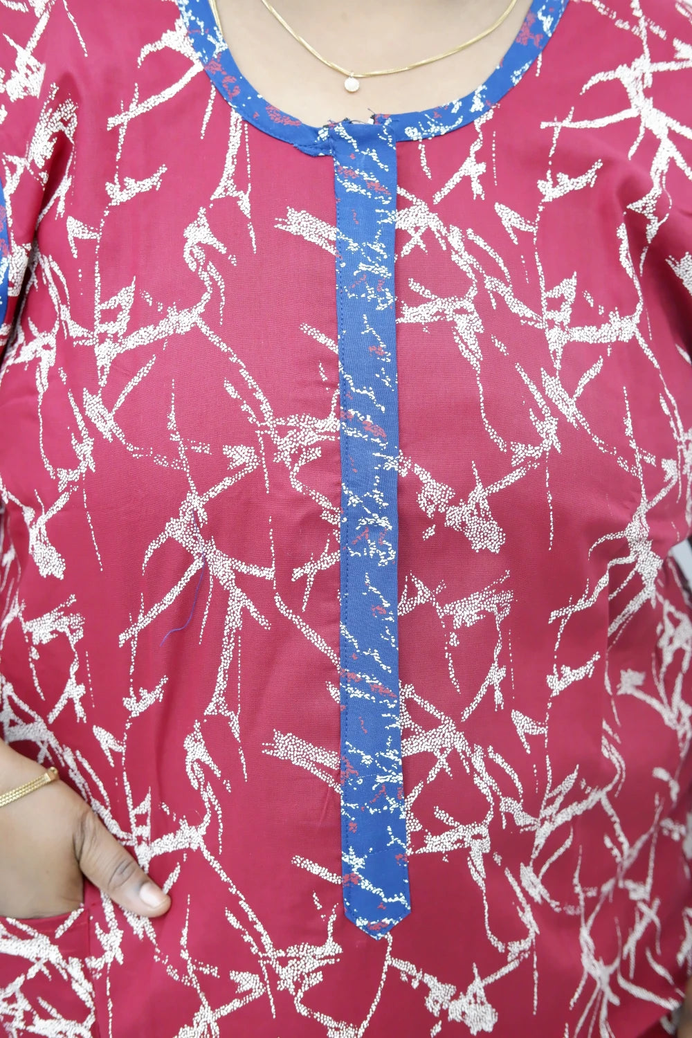Feeding-Friendly Cotton Nighty with Long Zip