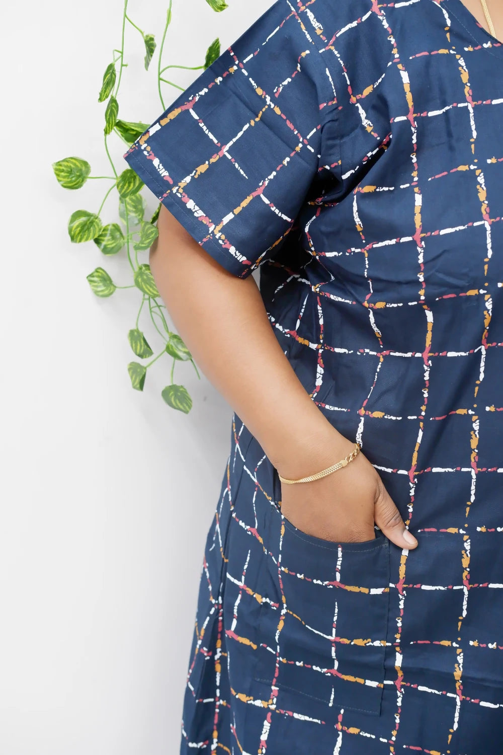 Feeding-Friendly Cotton Nighty with Long Zip