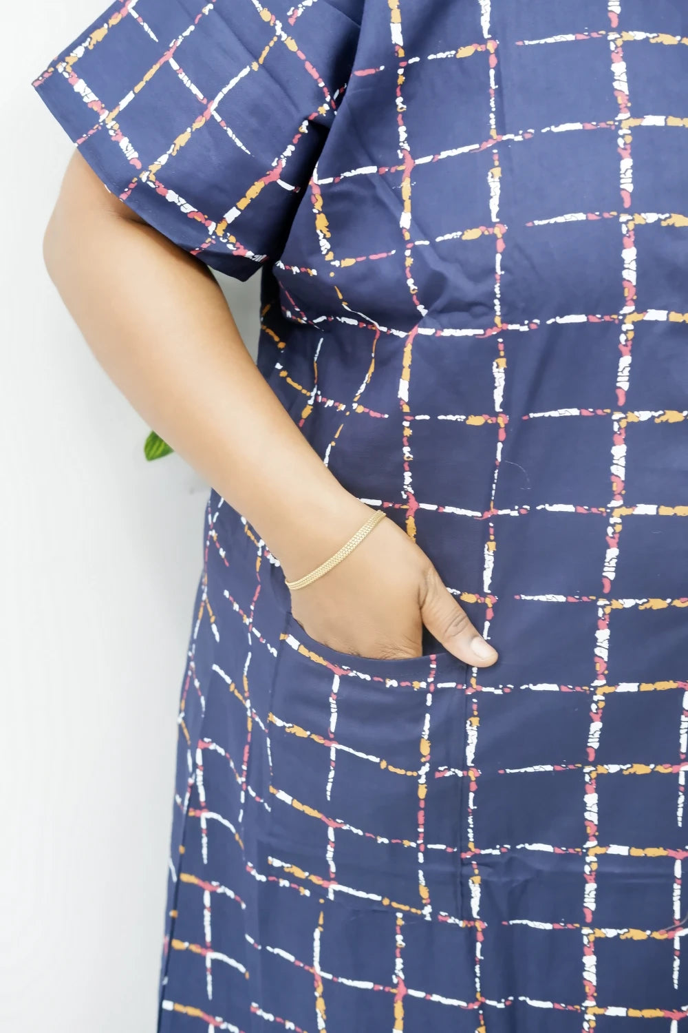 Feeding-Friendly Cotton Nighty with Long Zip