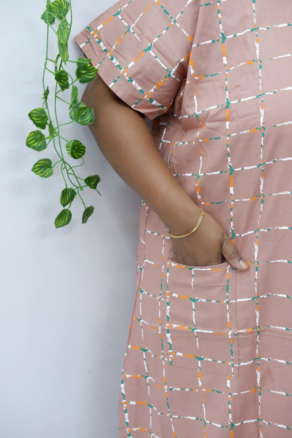 Feeding-Friendly Cotton Nighty with Long Zip