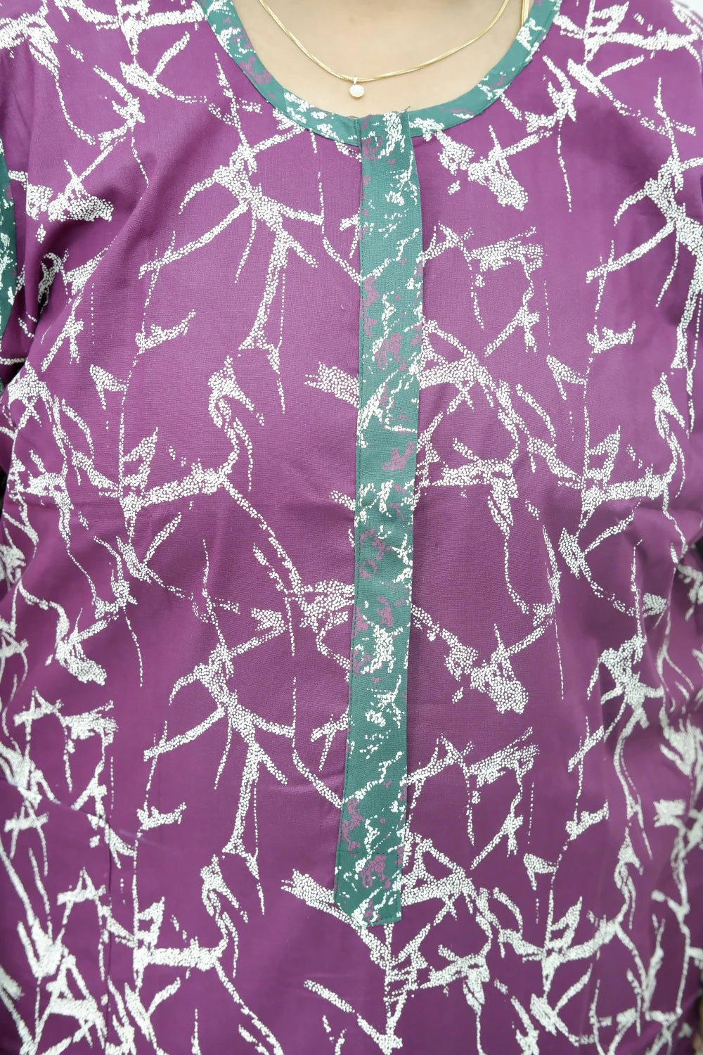 Feeding-Friendly Cotton Nighty with Long Zip