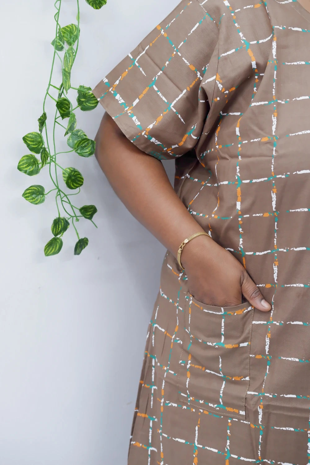 Feeding-Friendly Cotton Nighty with Long Zip