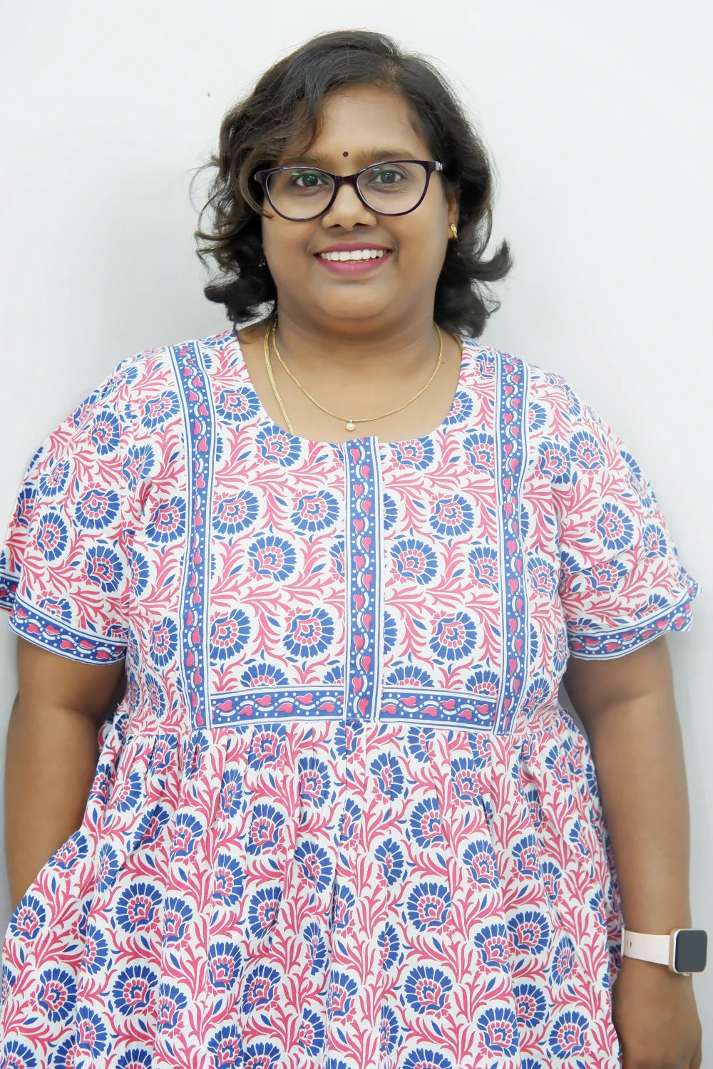 Midi Frock with Back Knot & Front Zip Jyothi Cotton Nighty