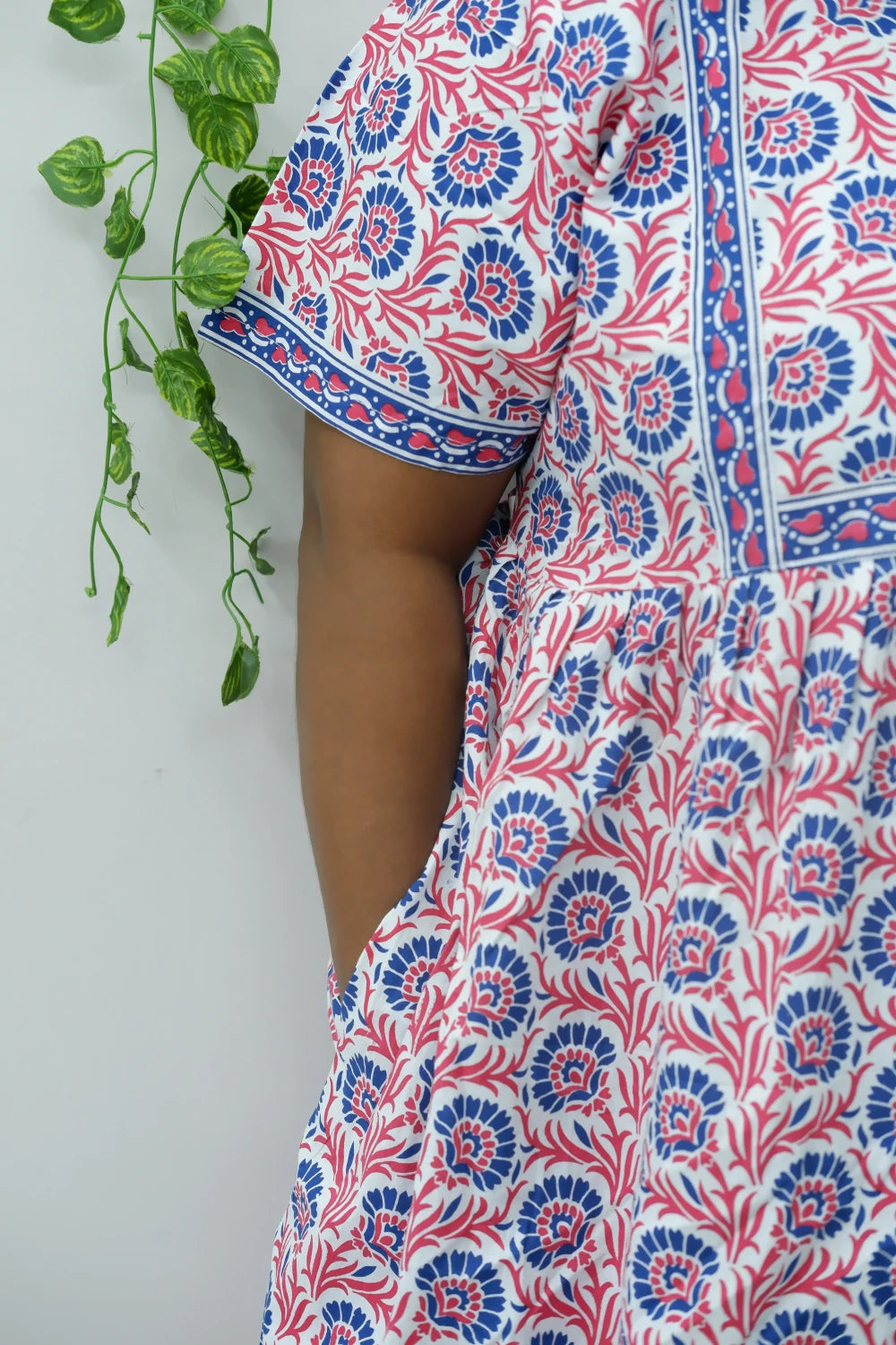 Midi Frock with Back Knot & Front Zip Jyothi Cotton Nighty
