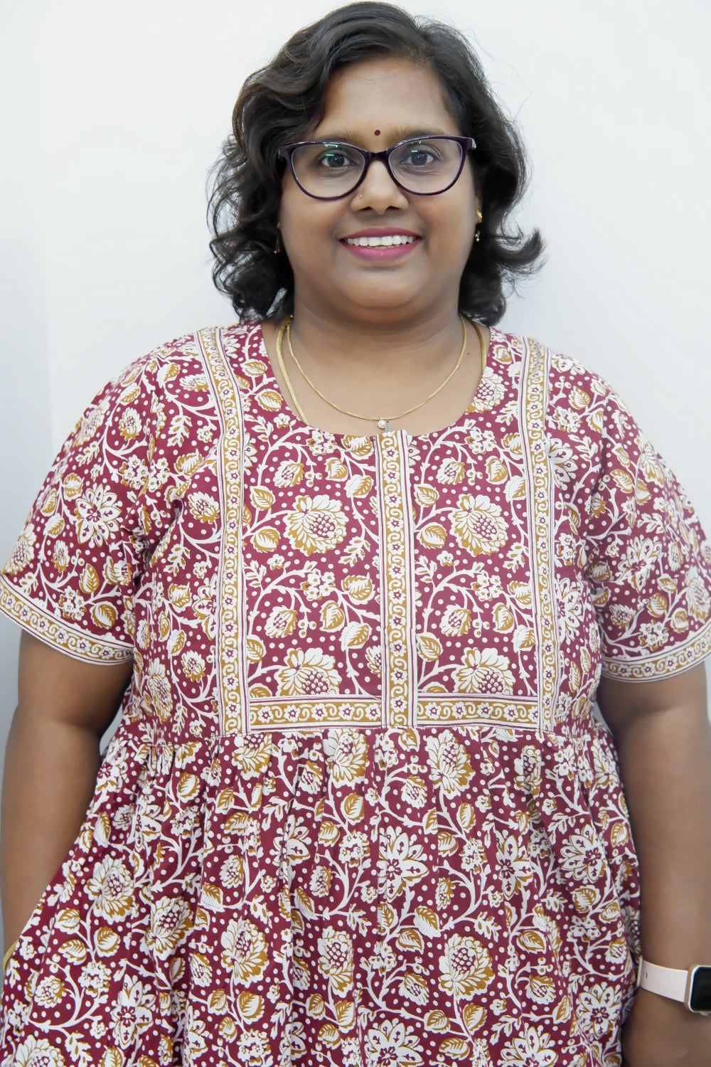 Midi Frock with Back Knot & Front Zip Jyothi Cotton Nighty