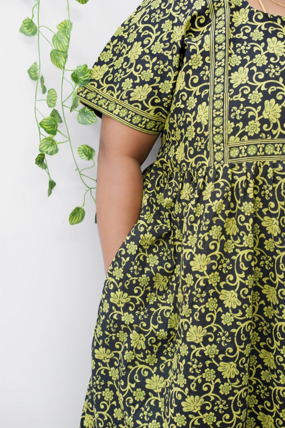 Midi Frock with Back Knot & Front Zip Jyothi Cotton Nighty