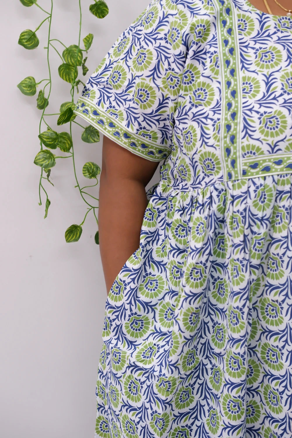 Midi Frock with Back Knot & Front Zip Jyothi Cotton Nighty