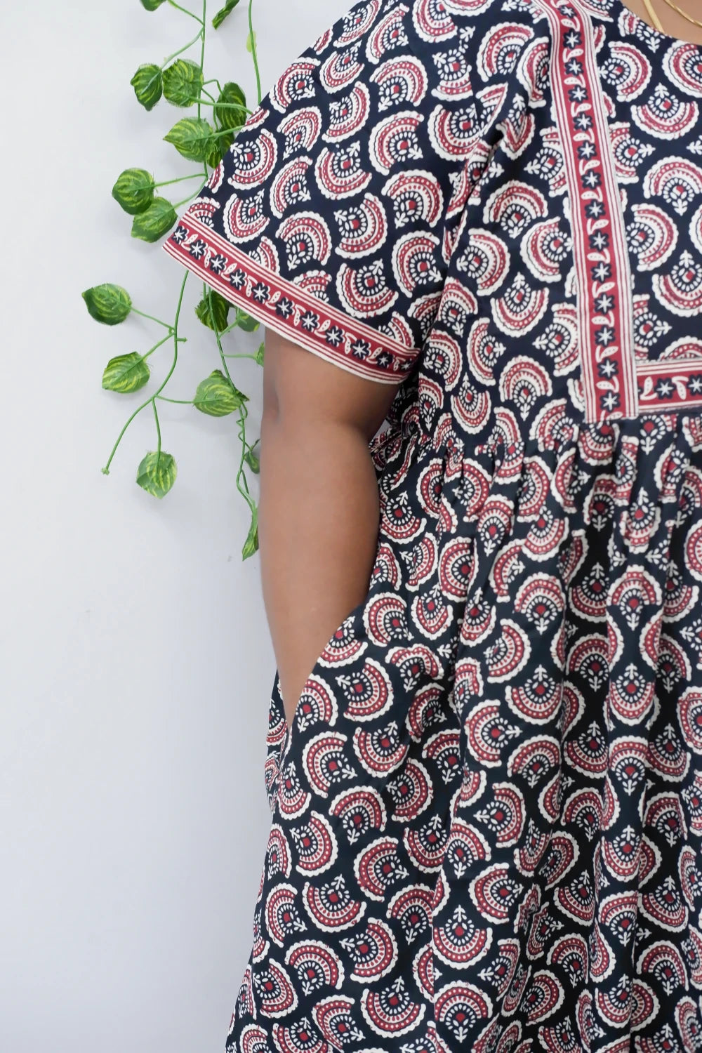 Midi Frock with Back Knot & Front Zip Jyothi Cotton Nighty