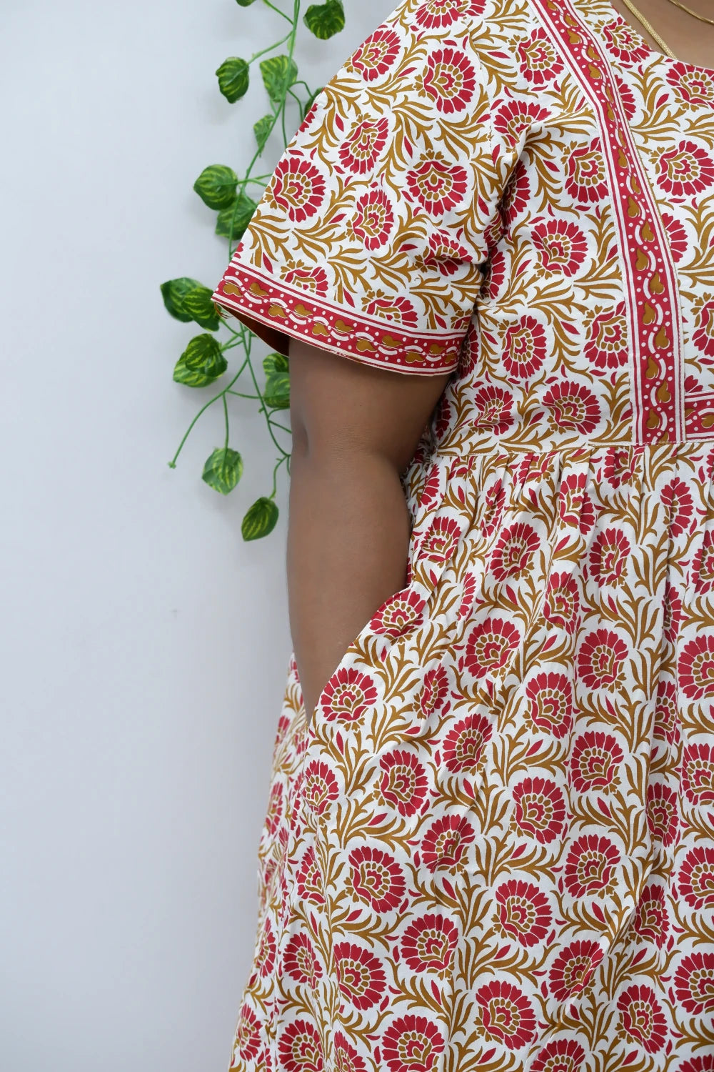 Midi Frock with Back Knot & Front Zip Jyothi Cotton Nighty