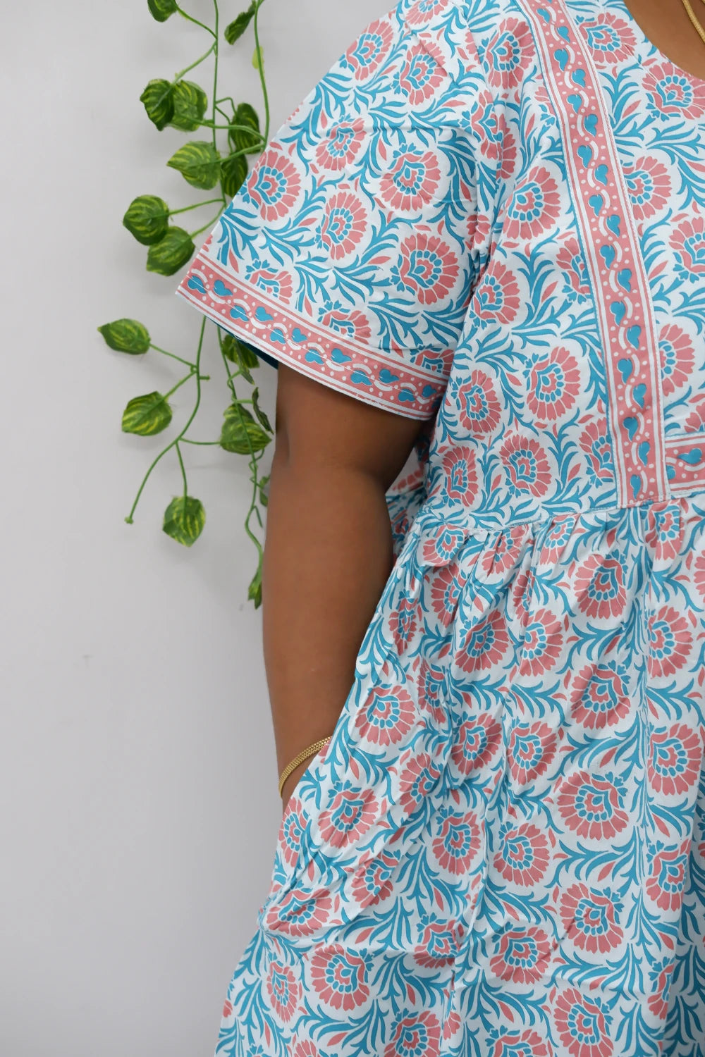 Midi Frock with Back Knot & Front Zip Jyothi Cotton Nighty