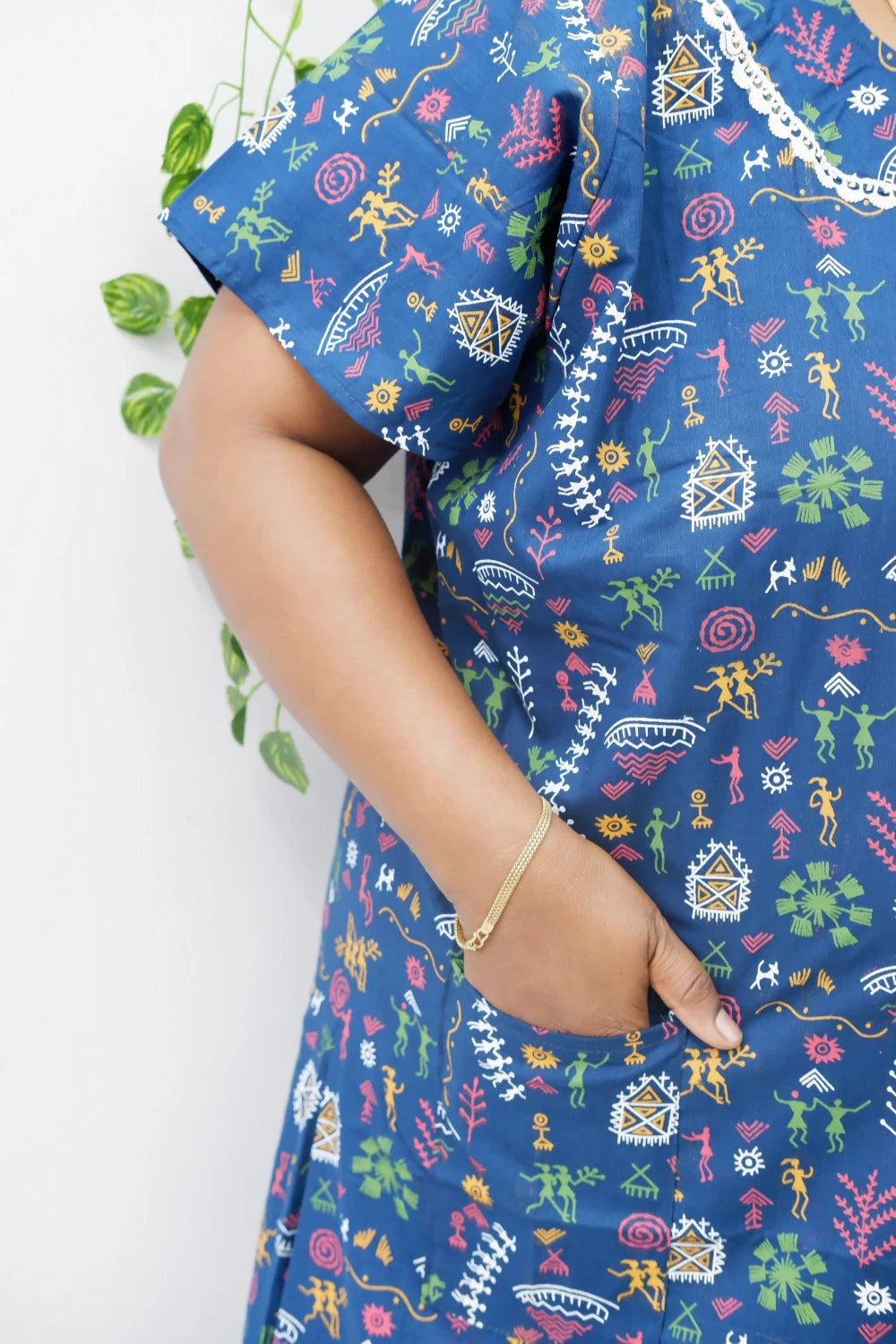 Elegant Zip-Front Pure Cotton Nighty