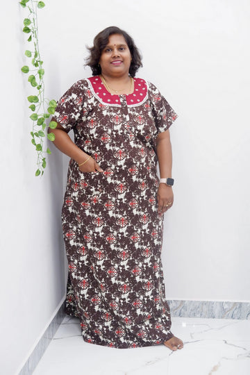 Elegant Zip-Front Pure Cotton Nighty