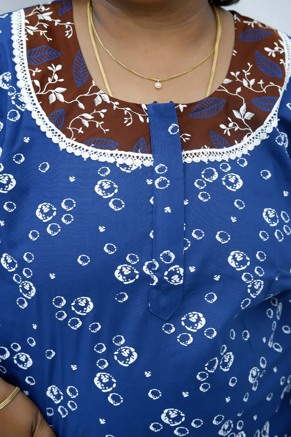 Floral Bliss Round Zip Cotton Nighty