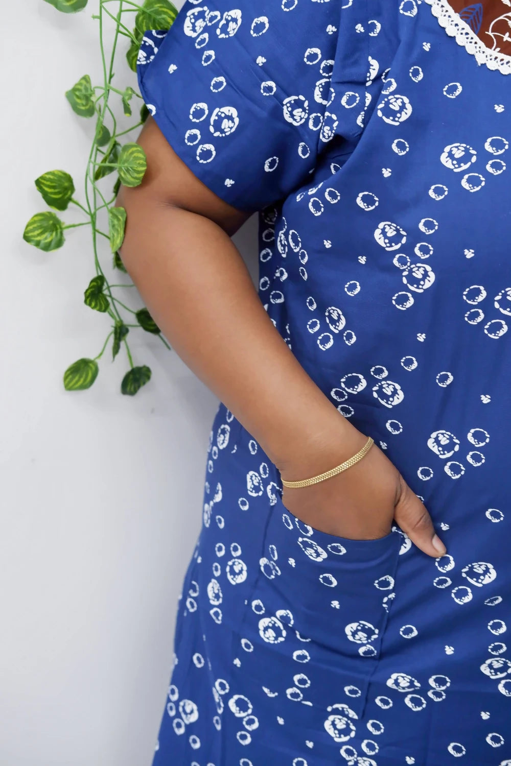 Floral Bliss Round Zip Cotton Nighty