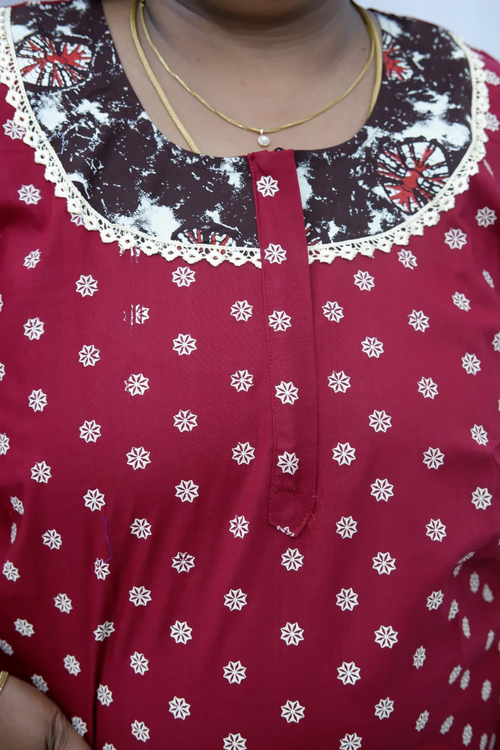 Floral Bliss Round Zip Cotton Nighty