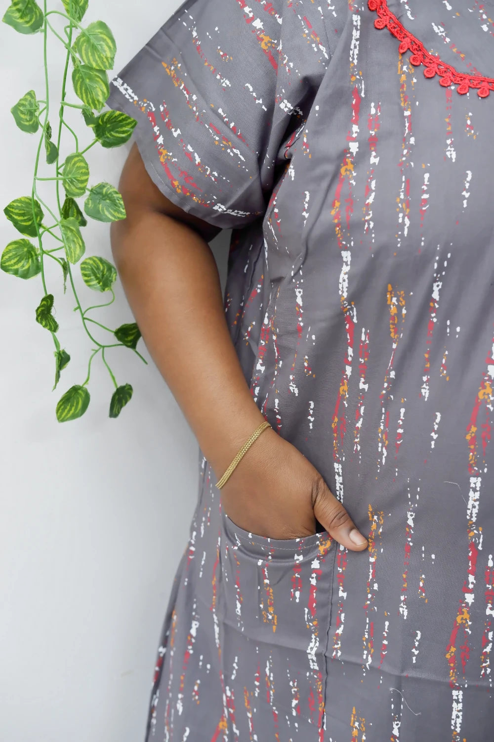 Floral Bliss Round Zip Cotton Nighty