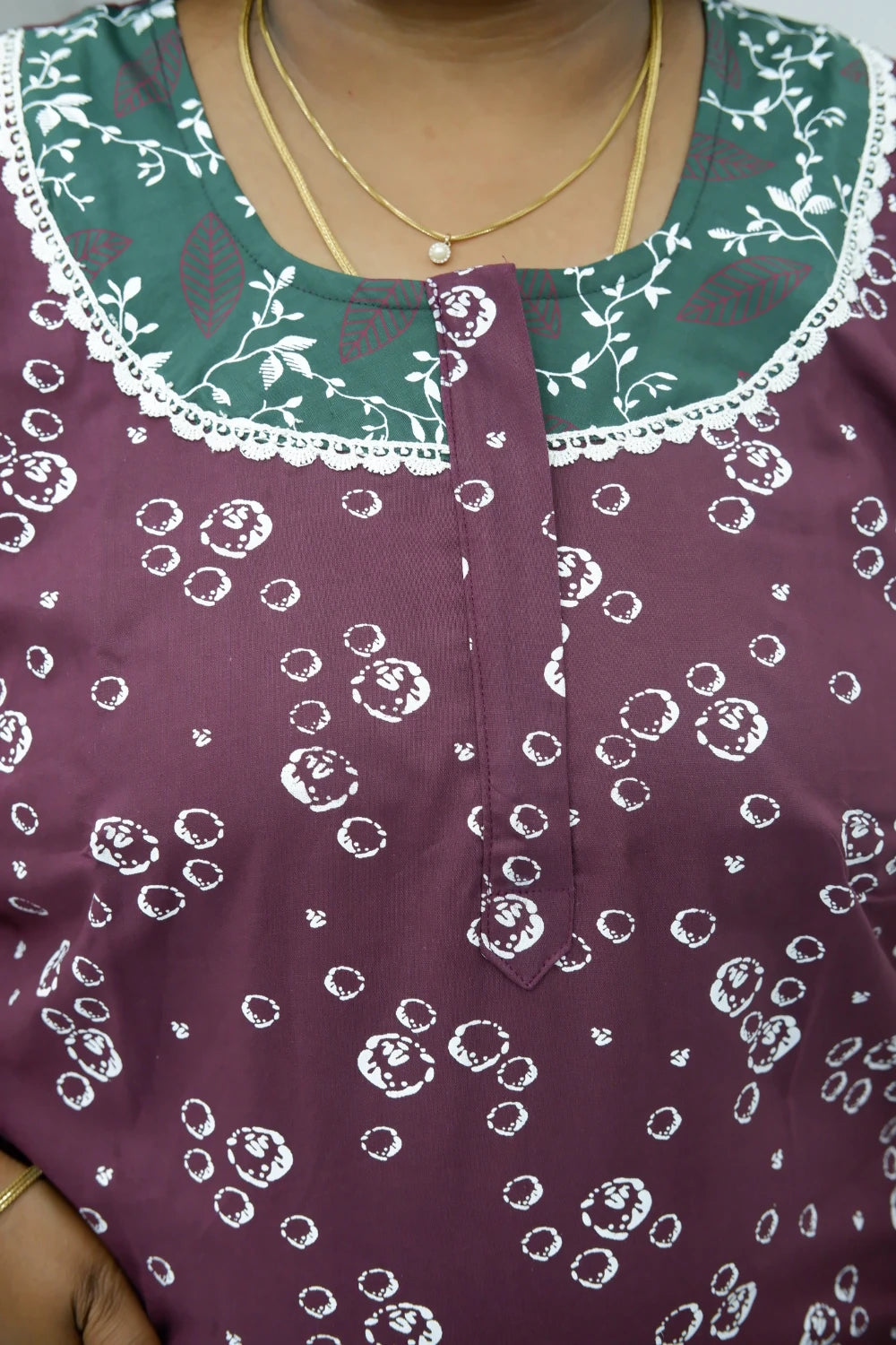Floral Bliss Round Zip Cotton Nighty