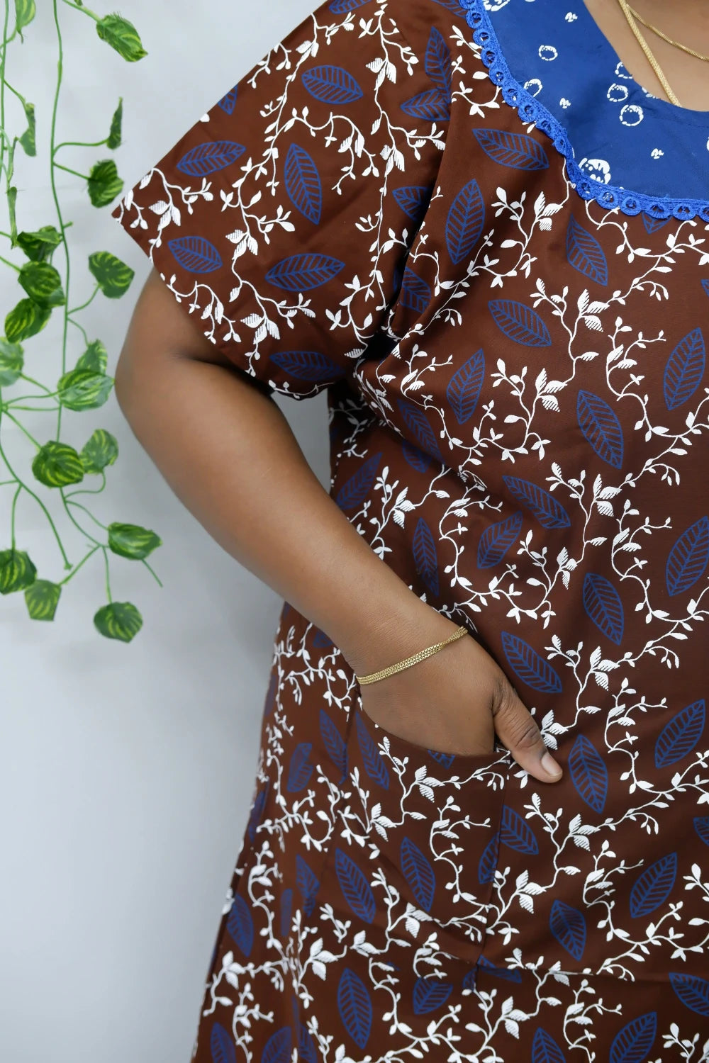 Floral Bliss Round Zip Cotton Nighty