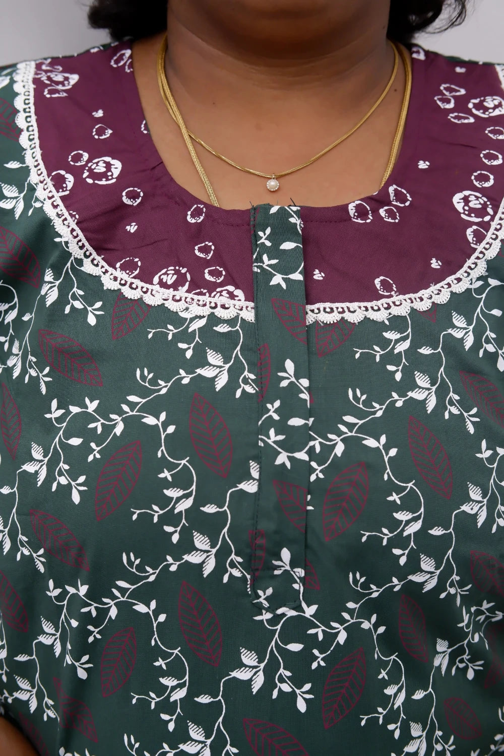 Floral Bliss Round Zip Cotton Nighty