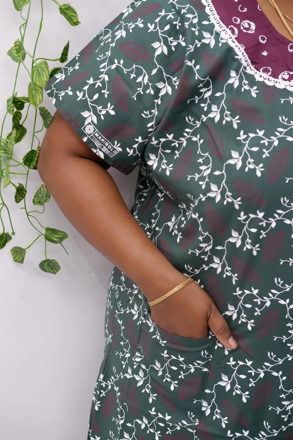 Floral Bliss Round Zip Cotton Nighty