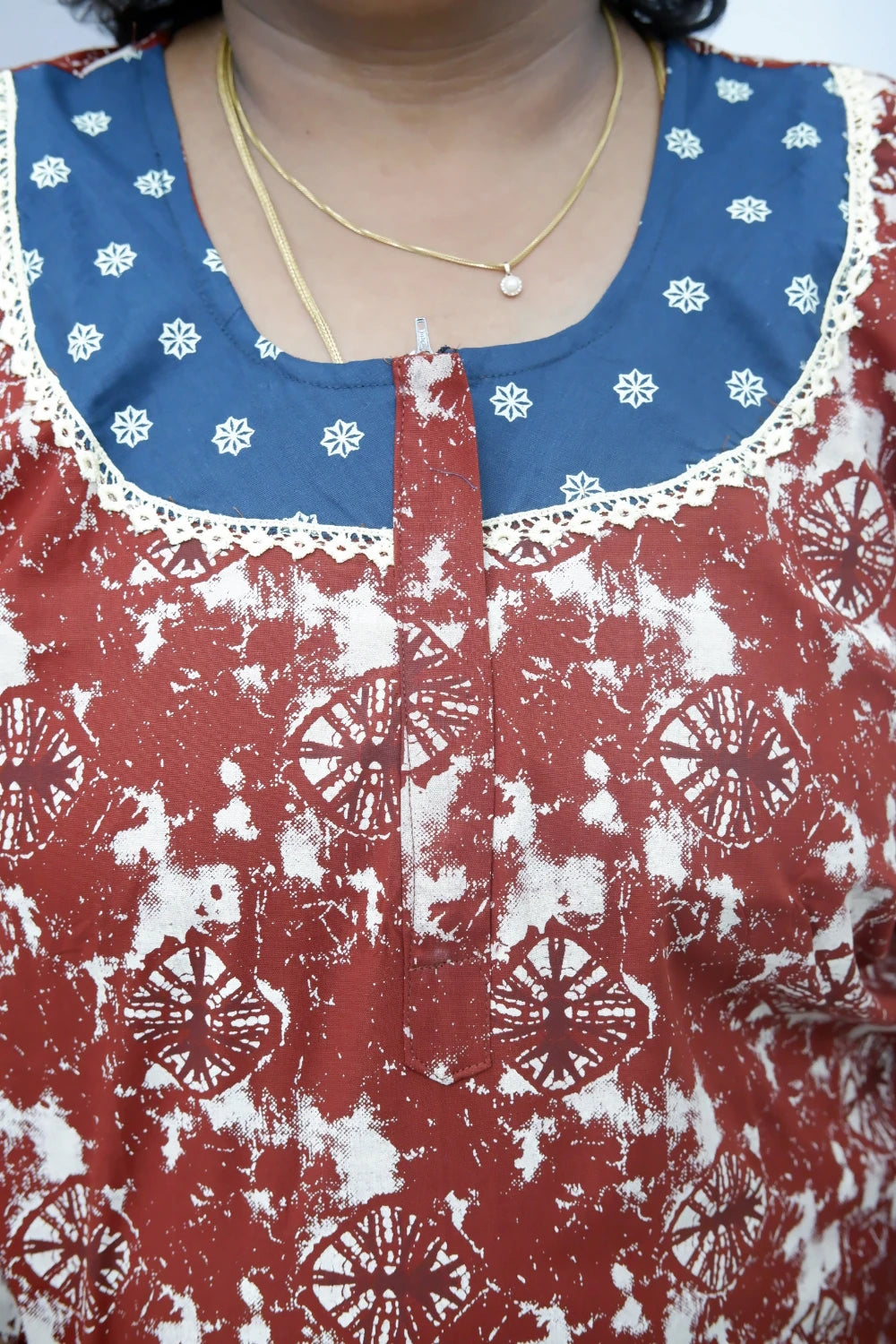Floral Bliss Round Zip Cotton Nighty
