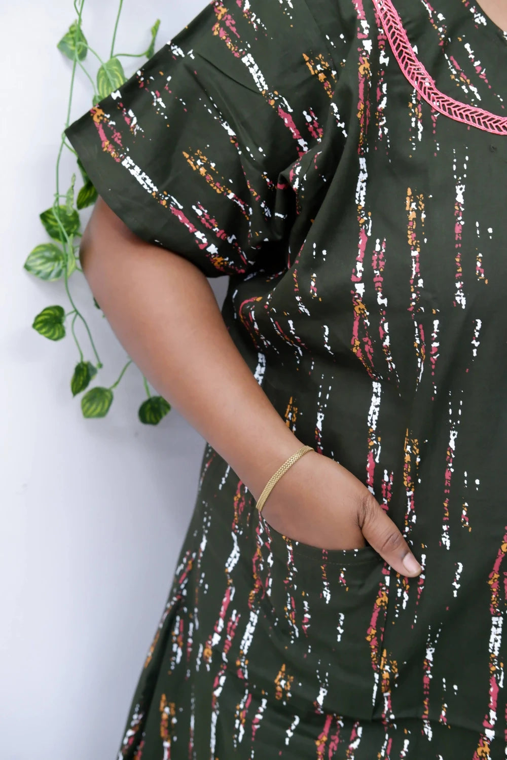 Floral Bliss Round Zip Cotton Nighty