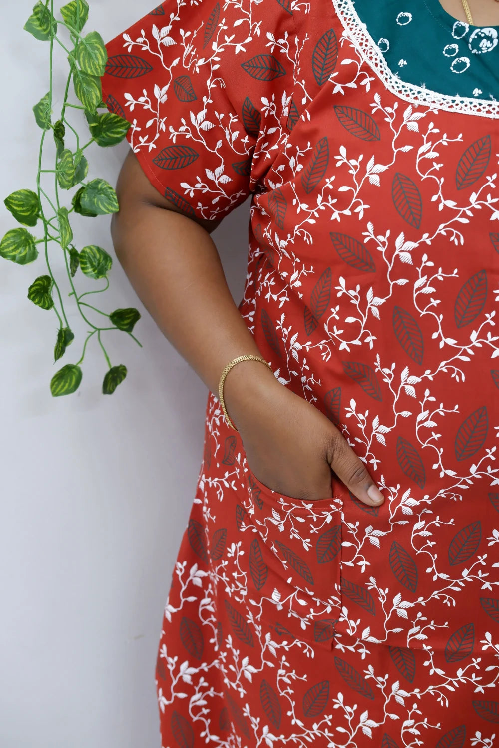 Floral Bliss Round Zip Cotton Nighty