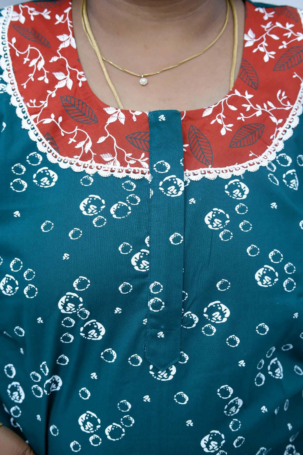 Floral Bliss Round Zip Cotton Nighty