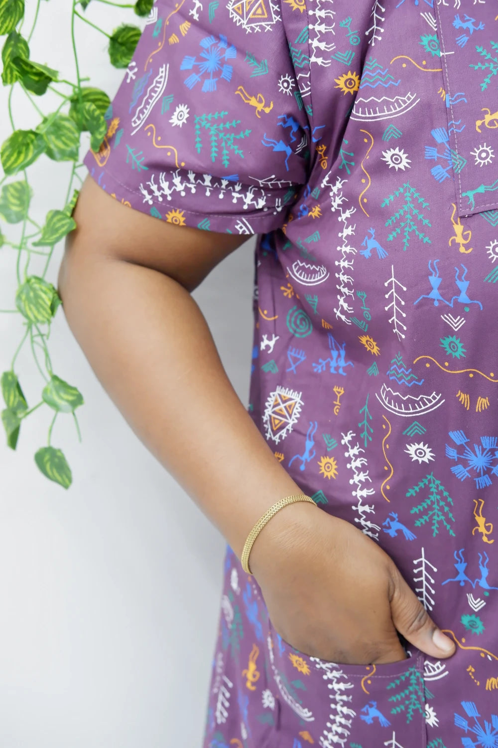 Elegant Zip-Front Pure Cotton Nighty