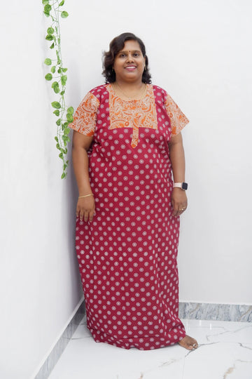 Elegant Zip-Front Pure Cotton Nighty