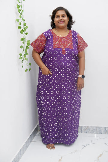Elegant Zip-Front Pure Cotton Nighty