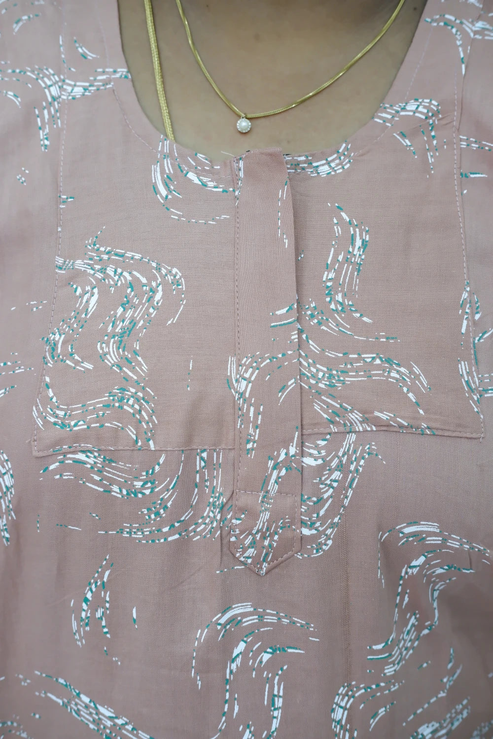 Elegant Zip-Front Pure Cotton Nighty