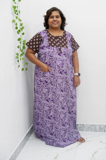 Elegant Zip-Front Pure Cotton Nighty