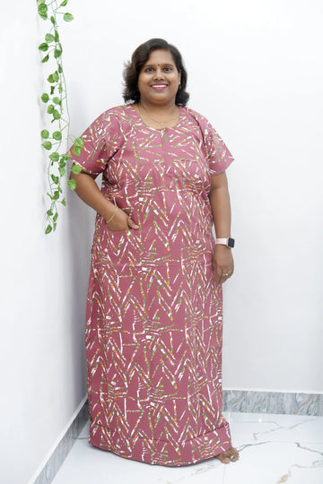 Elegant Zip-Front Pure Cotton Nighty