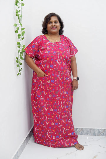 Elegant Zip-Front Pure Cotton Nighty