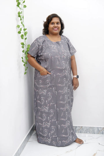 Elegant Zip-Front Pure Cotton Nighty