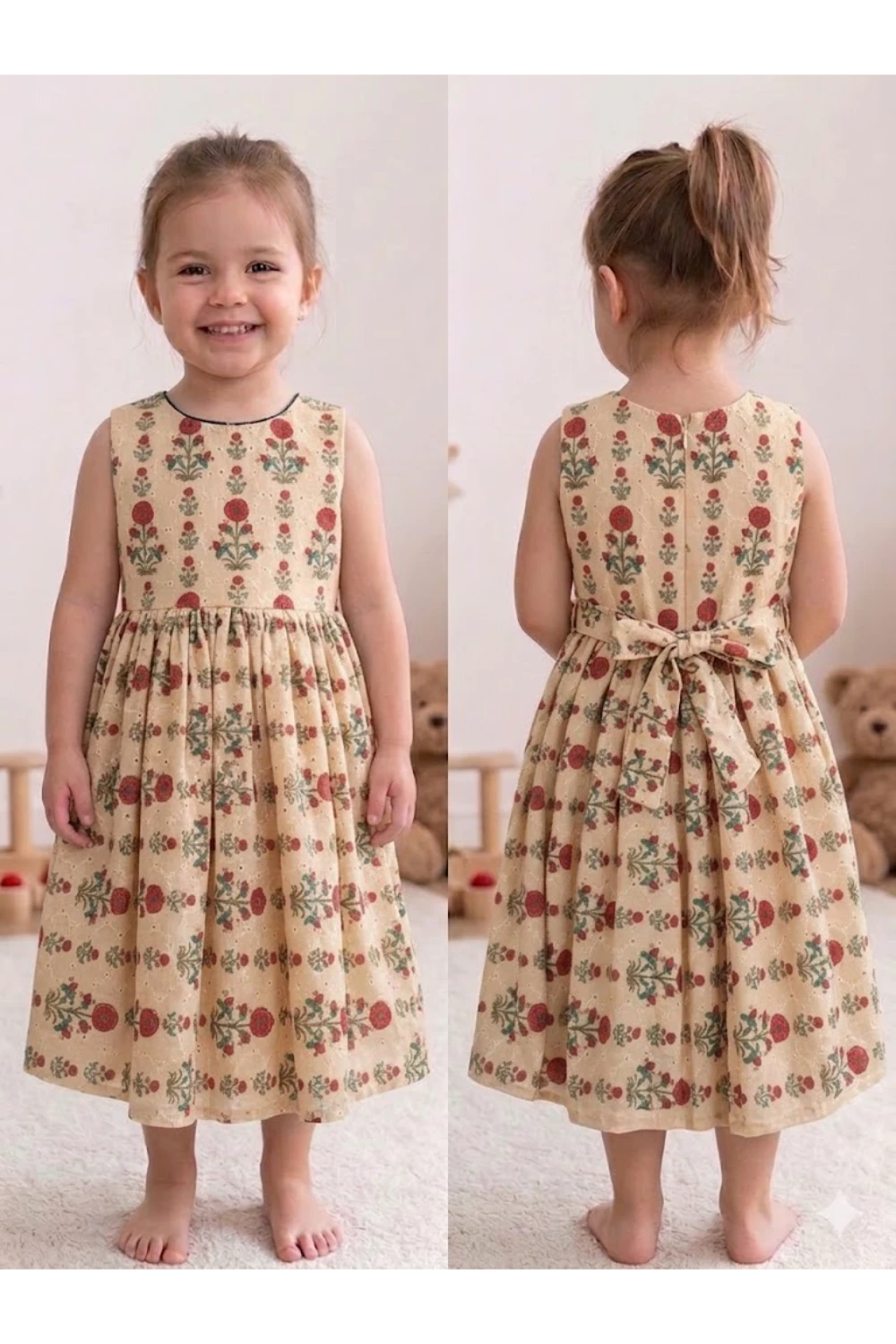 Acoba Cotton Sleeveless Frock For Kids