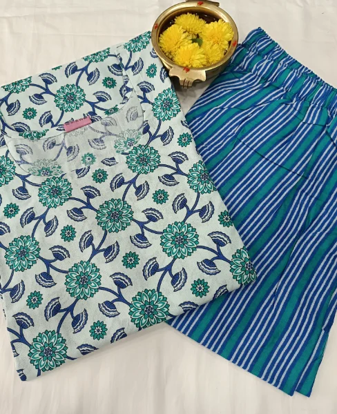 Experience the perfect blend of style and comfort , with our Cotton Comfort Kurti Duo