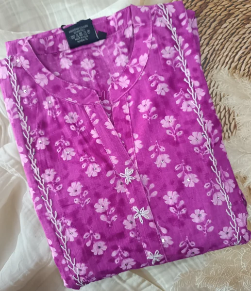 Chic Professional !Ultimate Cotton  Embroidered Pleated Umbrella Kurti