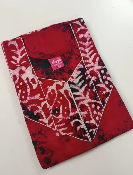 Luxurious Comfort Piping Paradise Batik Cotton Nighty