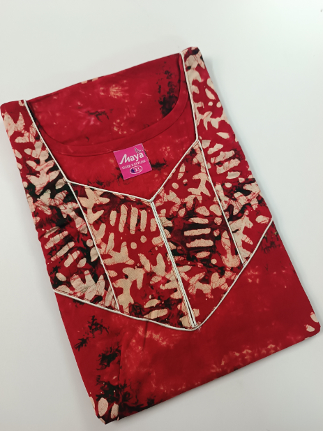 Luxurious Comfort Piping Paradise Batik Cotton Nighty