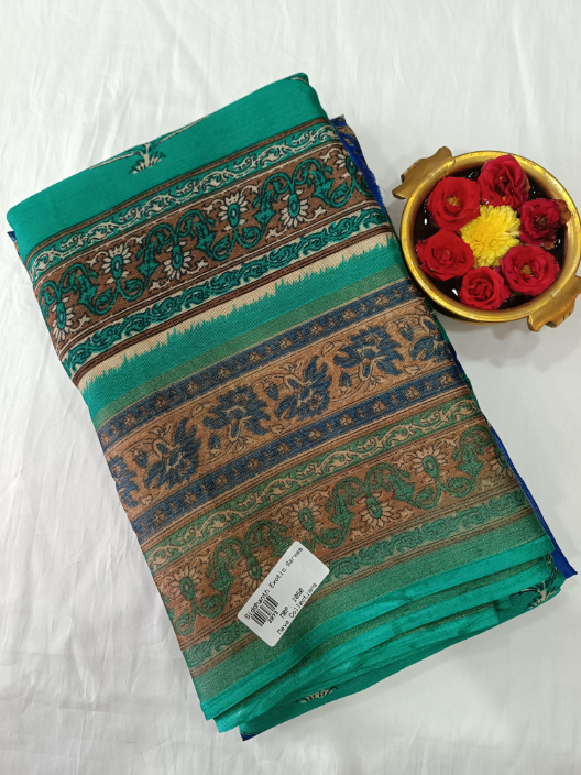 Vibrant Elegance ~ Fancy Sarees with Contrast Work Blouses