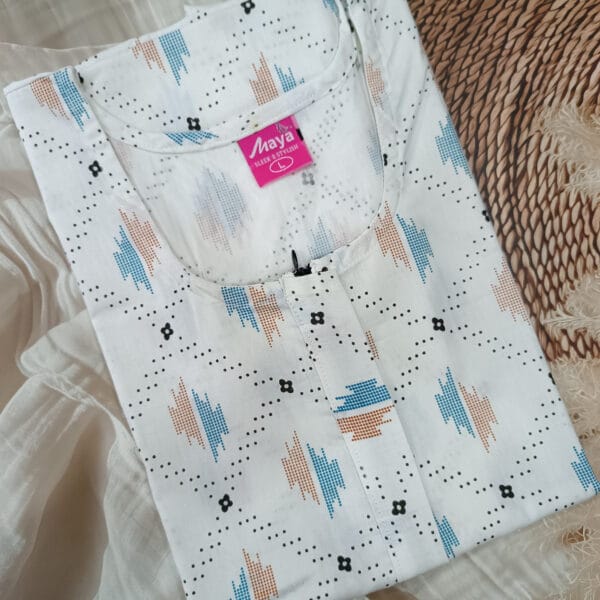 Luxurious Pure Cotton Nighty with Zip Closure