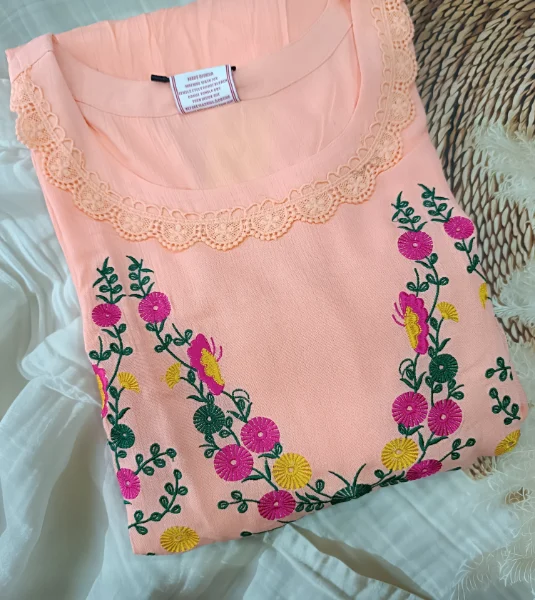 Chic Professional ! Embroidered Pleated Umbrella Kurti