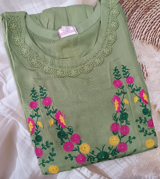 Chic Professional ! Embroidered Pleated Umbrella Kurti