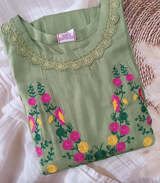 Chic Professional ! Embroidered Pleated Umbrella Kurti