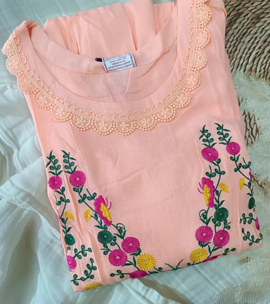 Chic Professional ! Embroidered Pleated Umbrella Kurti