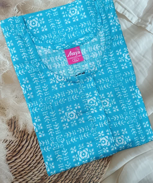Pure Cotton Nighty with Zip Closure