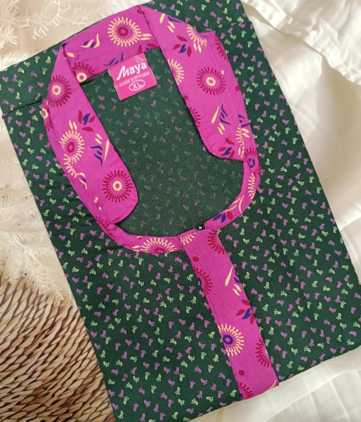 Chic Elite Collar Cotton Nighty with a Zip Closure