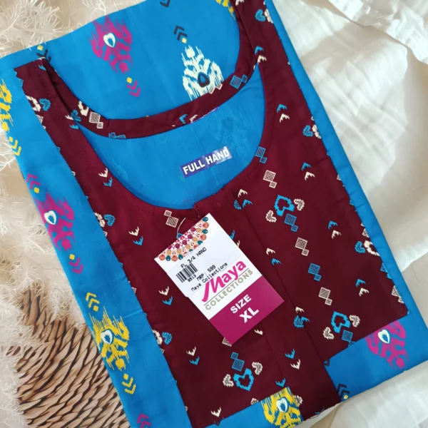 Sleeves of Style Embrace the 3/4th Sleeve Cotton Nighty with Zip